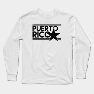 Puerto Rico Estrella Mi Bandera Negra Puerto Rican Flag Long Sleeve T-Shirt